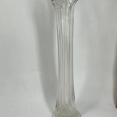 Sale Photo Thumbnail #266: VINTAGE CLEAR GLASS SWUNG VASE
