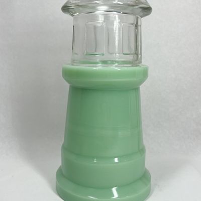 FENTON JADEITE LIGHTHOUSE FAIRY LAMP