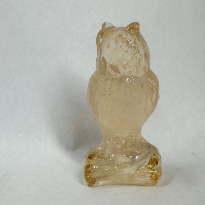 Sale Photo Thumbnail #321: AMBER TEXTURED GLASS OWL FIGURINE