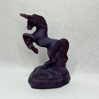 MOSSER FROSTED PURPLE GLASS UNICORN