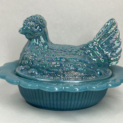 MOSSER GEORGIA BLUE CARNIVAL HEN ON NEST