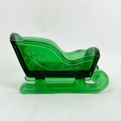 Sale Photo Thumbnail #456: MOSSER HOLLY LEAF GREEN GLASS SLEIGH