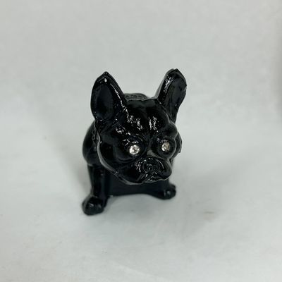 Sale Photo Thumbnail #221: BLACK GLASS FRENCH BULLDOG FIGURINE