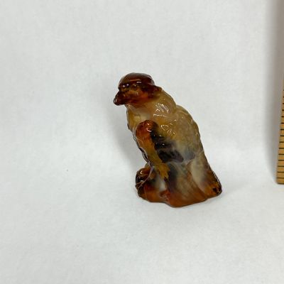 Sale Photo Thumbnail #398: BOYD AMBER SLAG GLASS BIRD FIGURINE