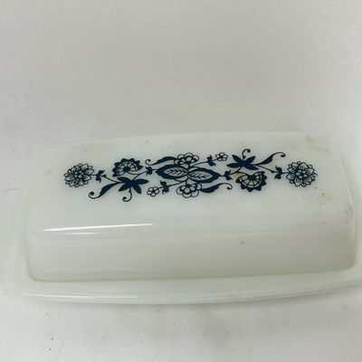 Sale Photo Thumbnail #217: PYREX MILK GLASS COVERED BUTTER DISH