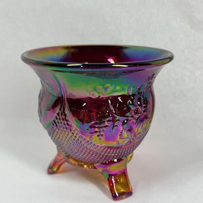 FENTON IRIDESCENT RUBY RED GLASS TOOTHPICK HOLDER