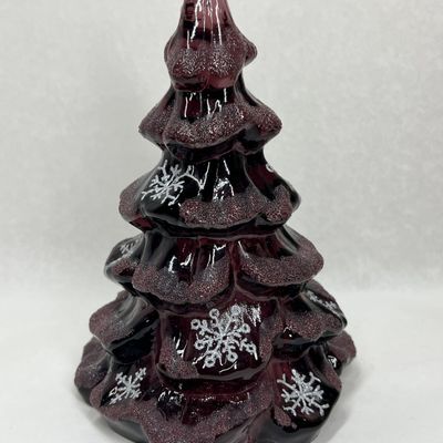 FENTON OOAK HOLIDAY HP PURPLE TREE