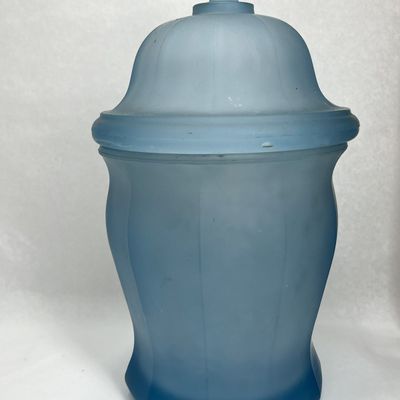 FROSTED BLUE GLASS CANISTER