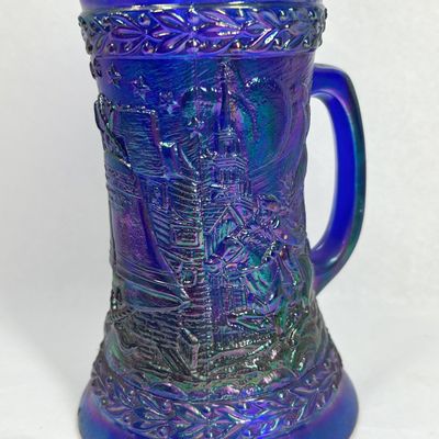 Sale Photo Thumbnail #232: FENTON COBALT IRIDIZED BICENTENNIAL MUG