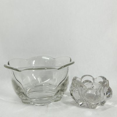 Sale Photo Thumbnail #479: CAMBRIDGE TWO PIECES OF CLEAR PRESSED GLASS TABLEWARES