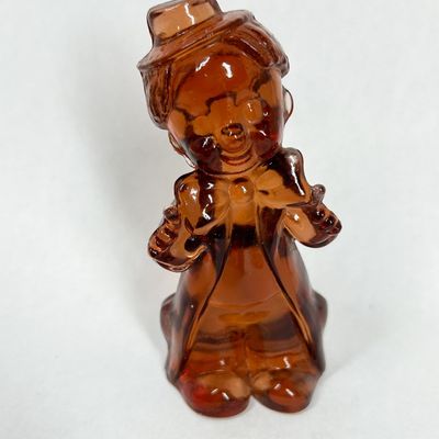 Sale Photo Thumbnail #344: BOYD AMBER GLASS CLOWN FIGURINE