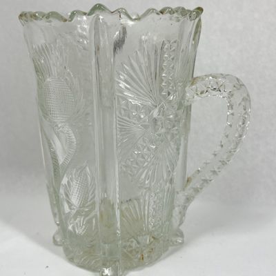 HIGBEE PANELED THISTLE GLASS CREAMER