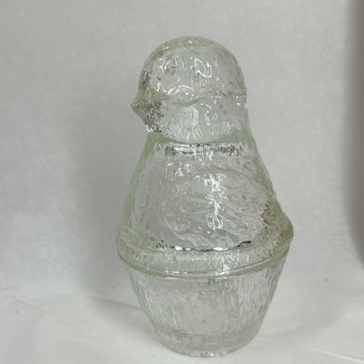 Sale Photo Thumbnail #136: TEXTURED CLEAR GLASS CHICK CANDY DISH