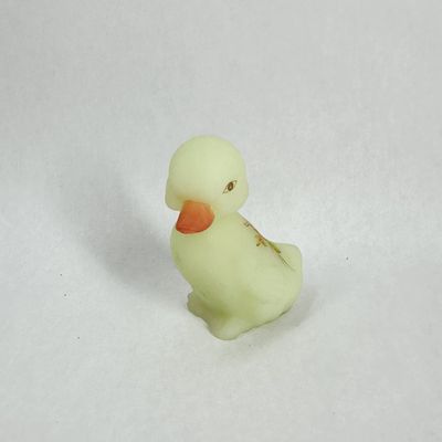 Sale Photo Thumbnail #427: FENTON HAND PAINTED CUSTARD GLASS DUCKLING