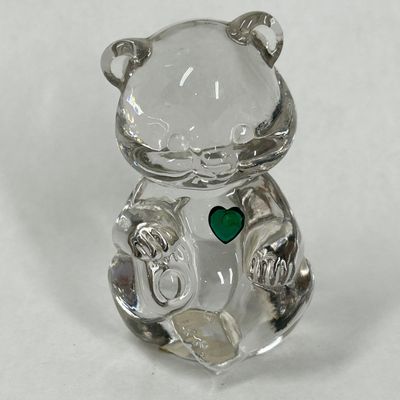 Sale Photo Thumbnail #246: FENTON CLEAR ART GLASS BIRTHSTONE BEAR