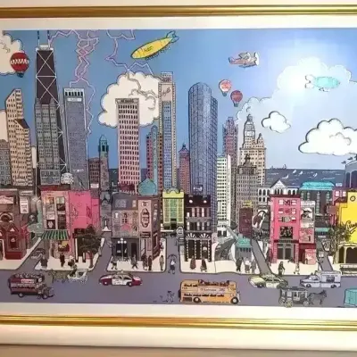 Limited Edition Richard Danskin 3-D Lithograph “Chicago - My Kind Of Town”