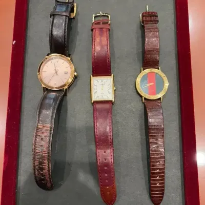 3 Men’s Leather Strap Watches: Burberry, Gucci, Tourneau