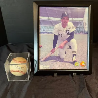 White Sox Legend Luis Aparicio Autographed 8x10 Framed Photo &  Autographed Baseball