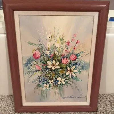 Signed Floral Still Life By Mary Kendrick