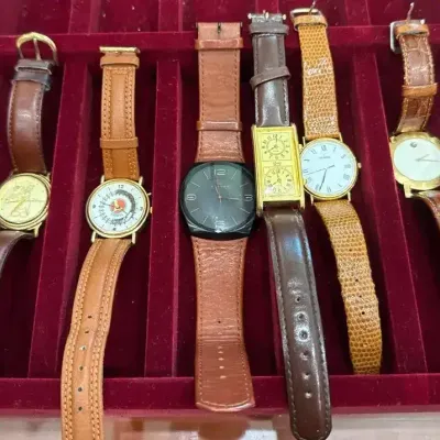 6 brown leather band watches