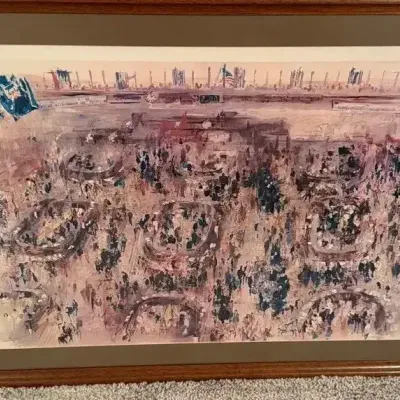“Stock Exchange” Lithograph By Leroy Neiman