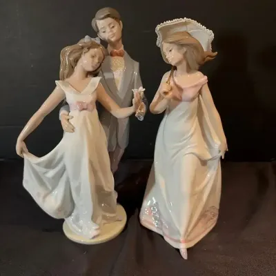 2 Lladros: Elegant Couple & Lady (7642, 7636)