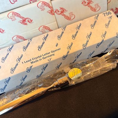 Princess House lead crystal letter opener, made in Germany, complete with original box and protective sleeve.