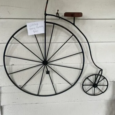 Sale Photo Thumbnail #29: vintage wall decor - penny farthing bicycle