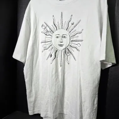 Jacquemus Le T-Shirt Soleil Sun Graphic White Cotton Tee: Size S Men’s 
