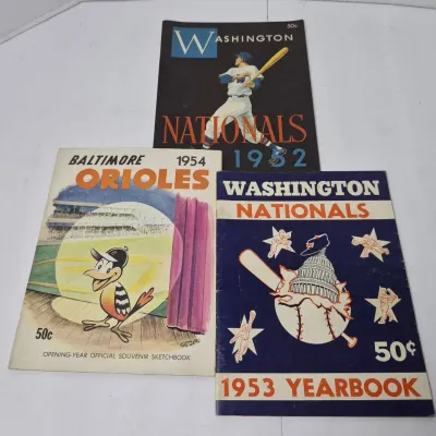 1954 Baltimore Orioles & 1952-53 Washington Nationals Yearbooks