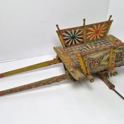 Vintage Ornately Painted Sicilian Donkey Cart