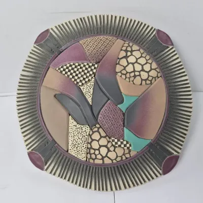 Postmodern Geometric Studio Art Pottery Vessel Signed & Dated 1991
