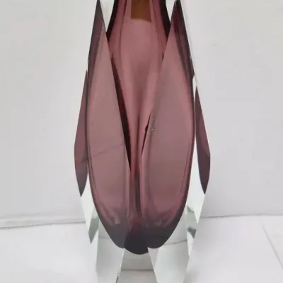 Mandruzzato Murano Sommerso Amethyst Art Glass Vase