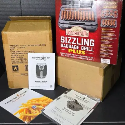 NEW Johnsonville Sausage Grill, Copper Chef Air Fryer & Microwave Grill 