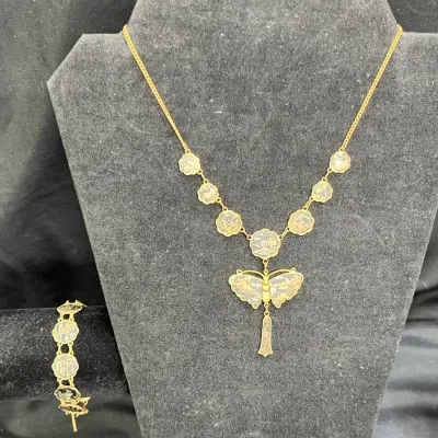 Japanese Damascene Butterfly Necklace
