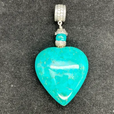 Jay King Sterling Silver Turquoise Heart Pendant

