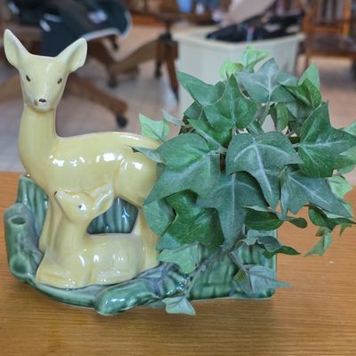 Sale Photo Thumbnail #151: Vintage Shawnee Pottery Doe and Fawn Planter