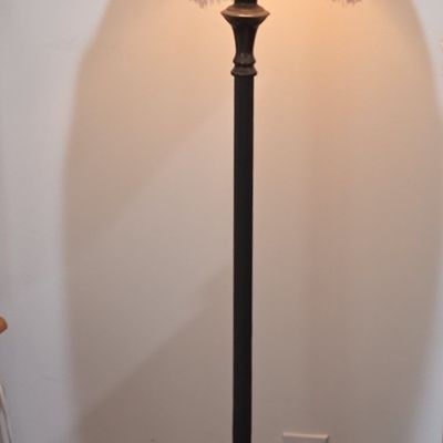 Sale Photo Thumbnail #42: Vintage Victorian-Style Floor Lamp with Fringe Shade