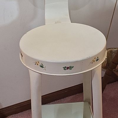 Sale Photo Thumbnail #80: Vintage Floral Painted Vanity Stool
