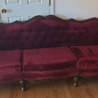 Sale Photo Thumbnail #13: Victorian Revival Camelback Sofa