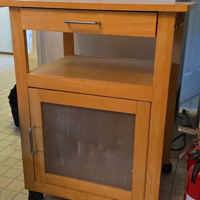 Sale Photo Thumbnail #44: Rolling Kitchen Island Cart with Mesh Door