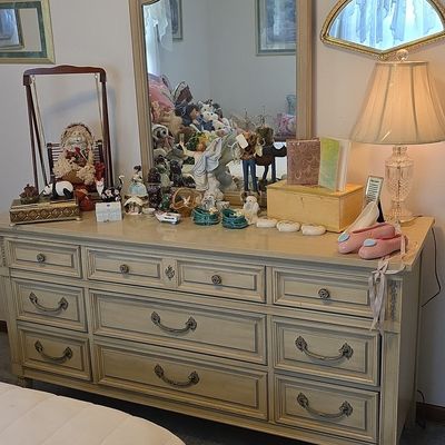 Sale Photo Thumbnail #10: French Provincial Style Nine-Drawer Dresser with Mirror