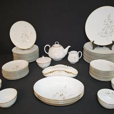 Rare Vintage Franciscan "Malaya" China Set & Antique Jean Pouyat Limoges Dishes