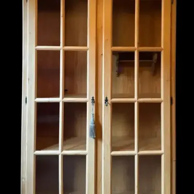 Adorned Solid Pine Display Cabinet