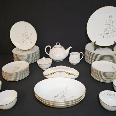  05 Rare Vintage Franciscan -Malaya- China Set & Antique Jean Pouyat Limoges Dishes