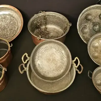 Antique Hand-Hammered Tinned Copper Specialty Cookware Collection