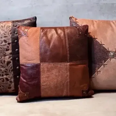 Lot 1: The Designer Square Set… High-End Leather Pillows!