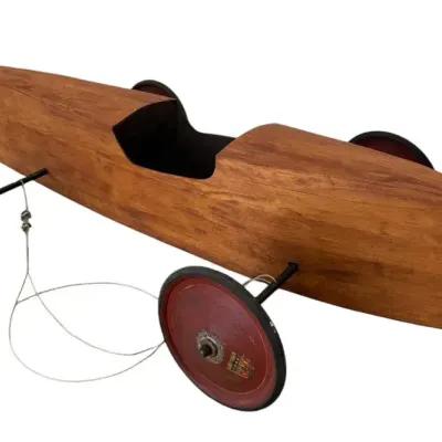 Custom Vintage-Style Wood Soap Box Derby Car with 1940s All-American Wheels