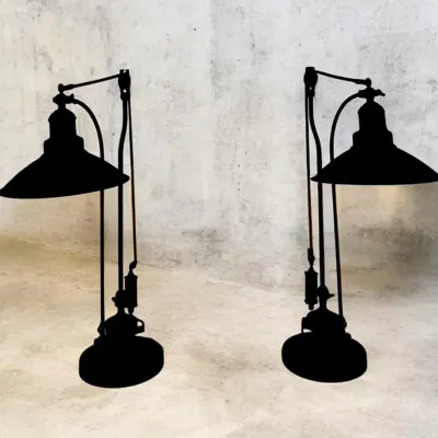 Pottery Barn Glendale Pulley Task Table Lamps - Oil-Rubbed Bronze