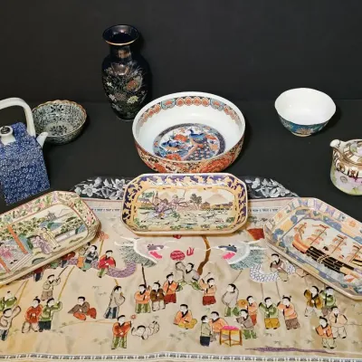 Vintage & Antique Asian Collectibles – Imari, Nippon Moriage, Export Platters, Toyo Vase & More